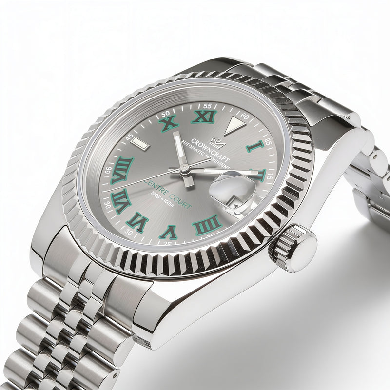 CrownCraft CENTRE COURT sunburst dial with Roman numerals