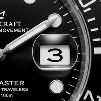CrownCraft DEEPMASTER sapphire crystal and bezel closeup