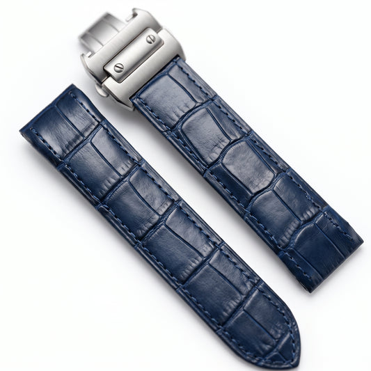 Blue Crocodile Leather Strap (Belmont)