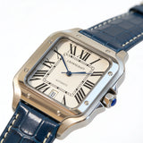 CrownCraft BELMONT correa de piel de cocodrilo azul marino - detalle del dial
